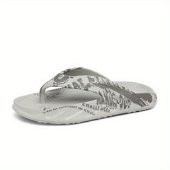 Men's Letters Print Slip On Flip Flops Assorted Colors