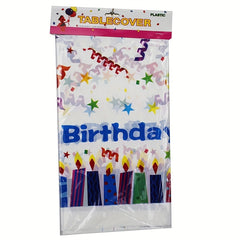 Kids' Birthday Party Tablecloth Crown Happy Birthday Print