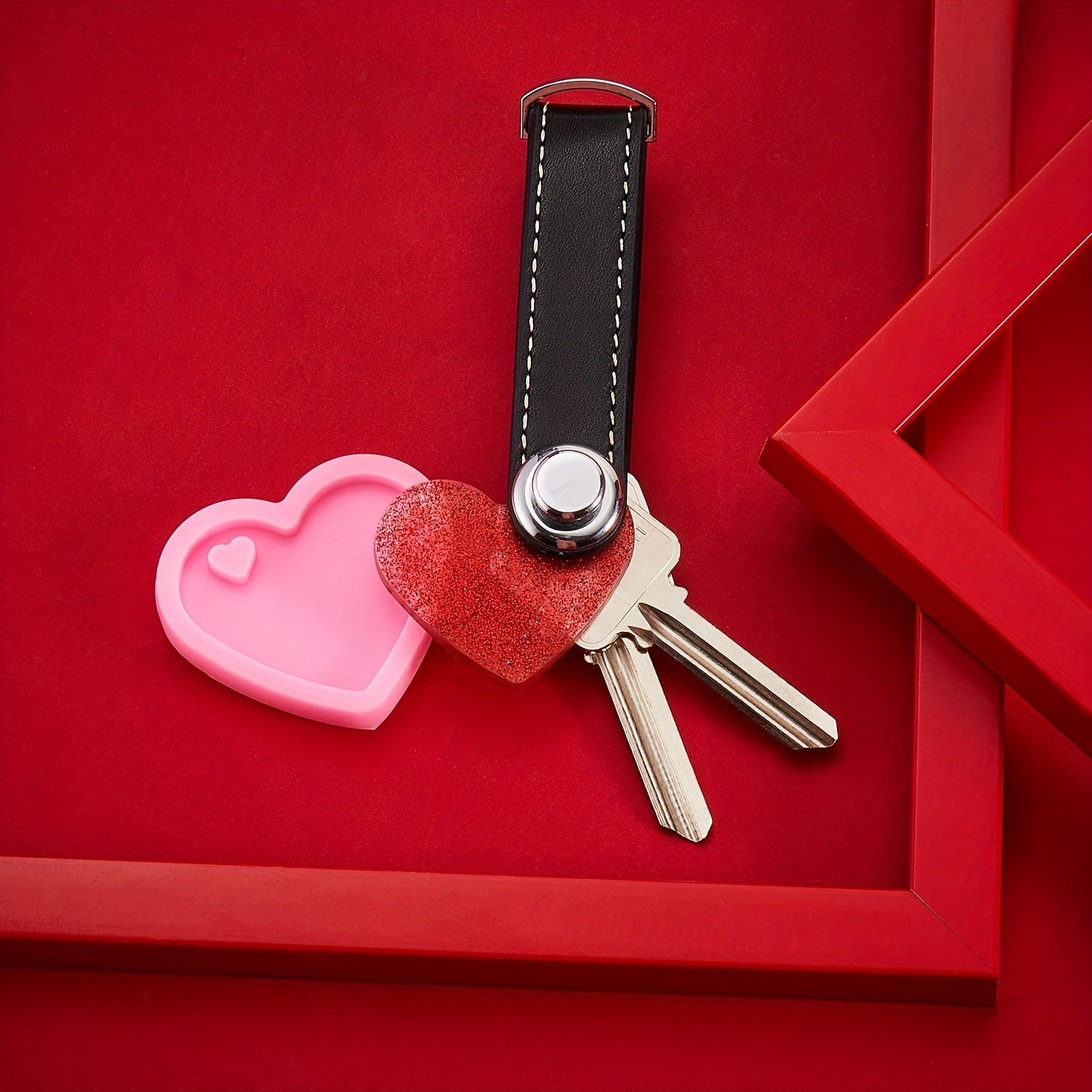 Heart Shaped Resin Casting Mold Silicone Keychain Pendant Mold