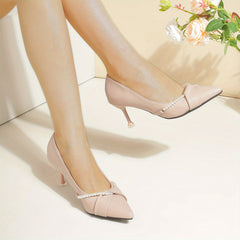 Pearl Stiletto Heels Pointed Toe Wedding Shoes