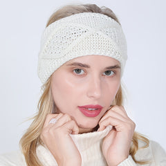Knitted Headband Women Winter Boho Classic Cable Bow Turban Headband