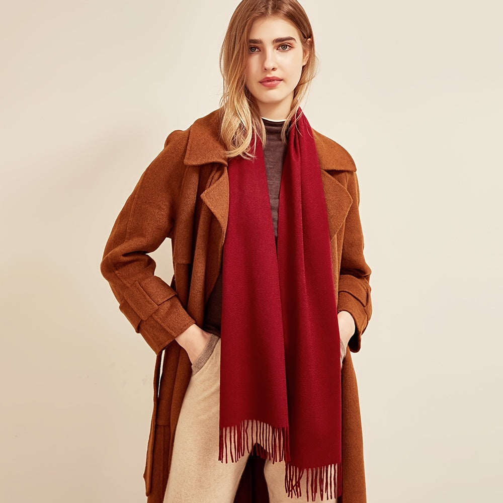 Thick Wool Winter Scarf Shawl Solid Comfortable Neck Wrap Women