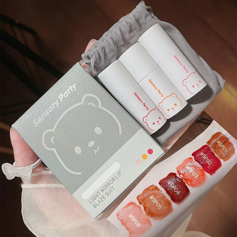 Glass Mirror Glow Lip Glaze Set Moisturizing Hydrating Long Lasting