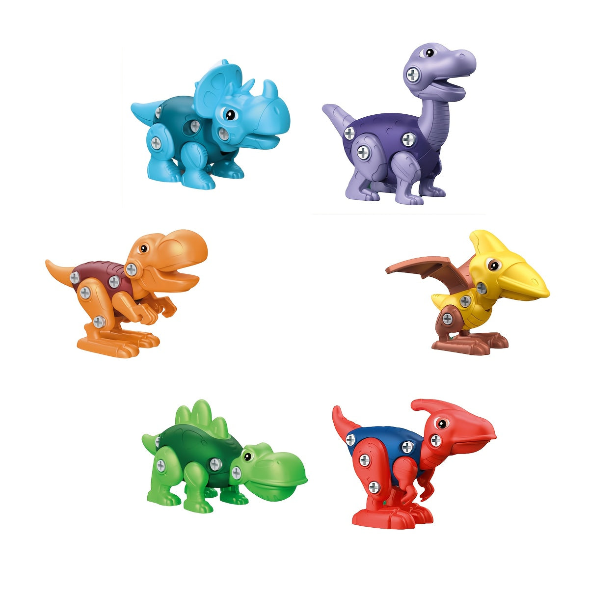 Kids Dinosaur Building Toy Set with Screws Educational Gift