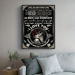 I Fell In Love With You Vintage Wall Art Couple Skeleton Canvas Prints