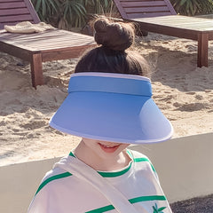 Girls Gradient Visor Wide Brim Sun Hats for Summer