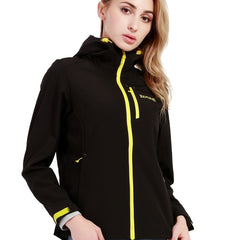Women's Letter Embroidery Hooded Jacket Softshell Coat