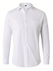 Men's Classic Button Up Shirt with Chest Pocket