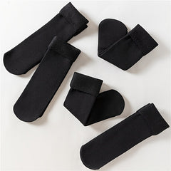 Plush Lined Socks for Warmth & Comfort - Women's Mid Tube Stockings