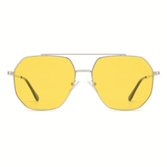 OUWEN Retro Square Polarized Aviator Sunglasses For Men Night Driving VF2207B