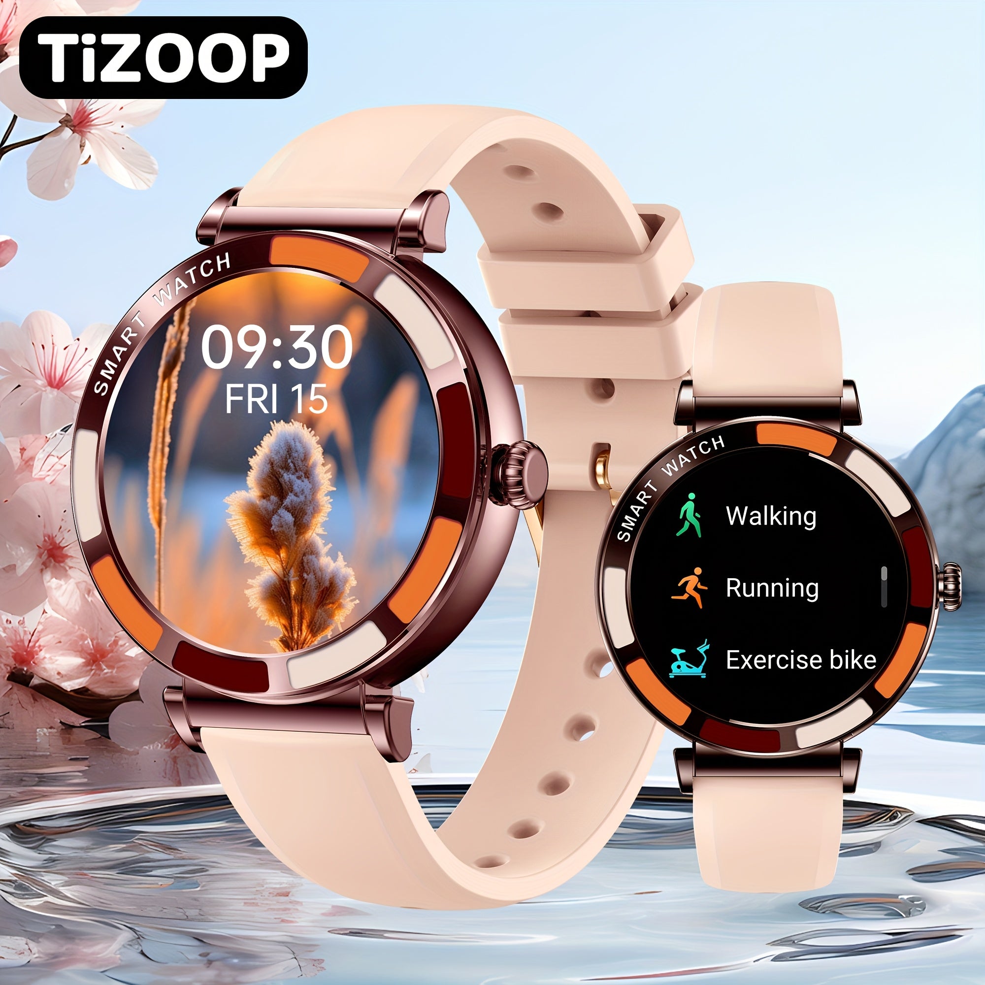 TiZOOP 3 HD Smart Watch for Women - Calls, Messages, 100 Sports Modes