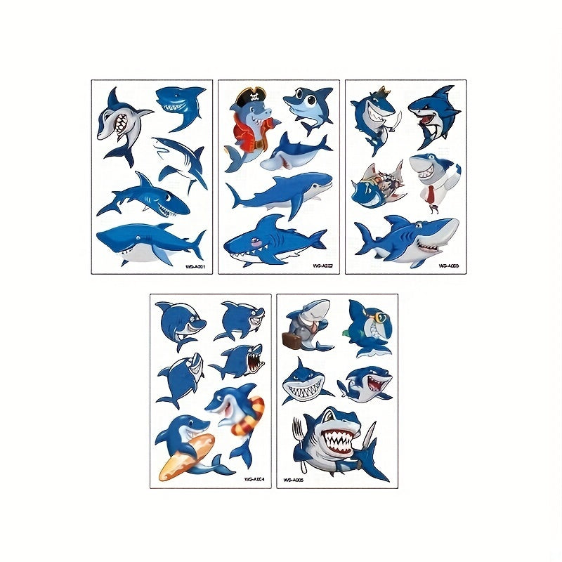 Herbal Tattoo Stickers Waterproof Shark Pattern Series Set
