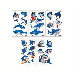 Herbal Tattoo Stickers Waterproof Shark Pattern Series Set