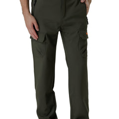 Men's Plush Thick Cargo Pants Windproof Waterproof Warm Outdoor Work Pants