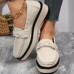 Women's Platform Loafers Round Toe Non Slip Shoes