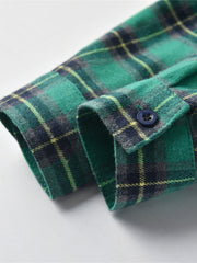 Boys Plaid Shirt with Bow & Suspender Trousers Set