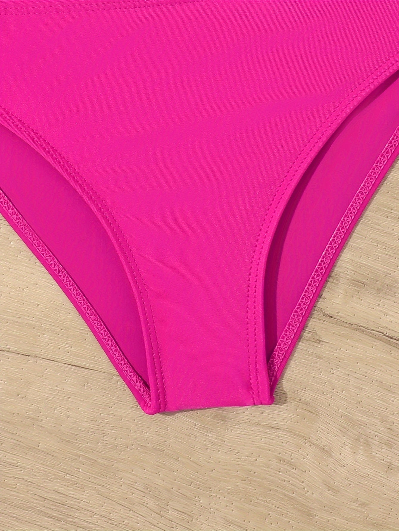 Girls Solid Swimsuit Set Cami Top Briefs Bikini Swimwear Set
