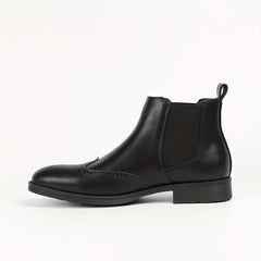 Men's Brogue Wingtip Chelsea Boots Casual Walking Shoes Sleek Look