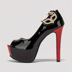 Women's Stiletto Peep Toe Platform Pumps
