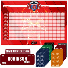 Fantasy Football Draft Board - 14 Teams - 20 Rounds - 650 Player Stick