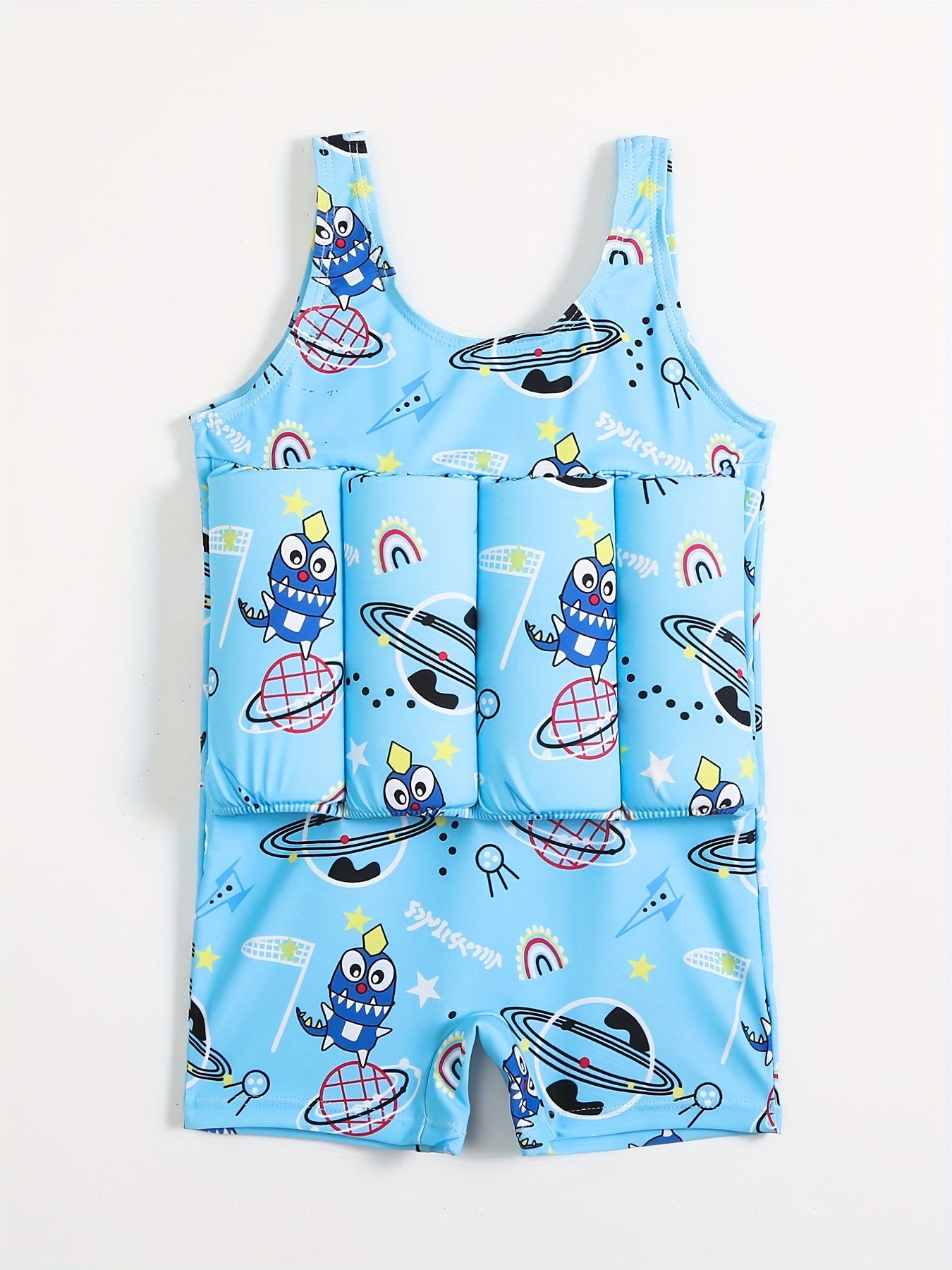 Kids Buoyancy Swimsuit Boys Baby Cartoon Graphic Swimming Equipment
