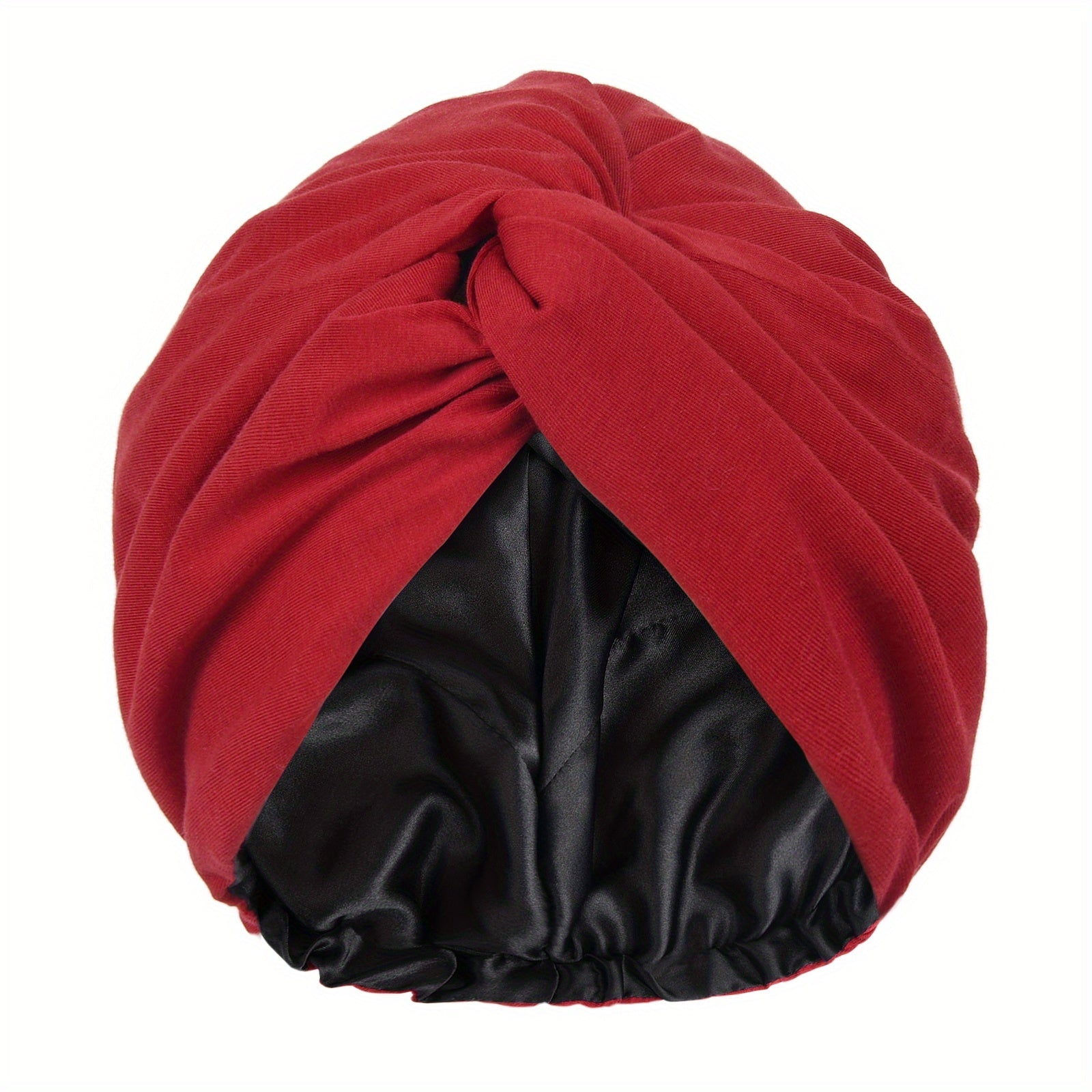 Satin Bonnet Sleep Cap Adjustable Knotted Turban Hat for Curly Hair
