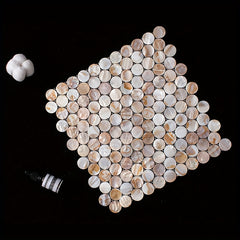 Solid Plastic Bearing Balls Pad Natural Shell Mosaic Round Table Pad