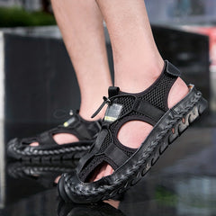 Men's Stitch Detail Sandals Non Slip Hiking Trekking Beach Shoes