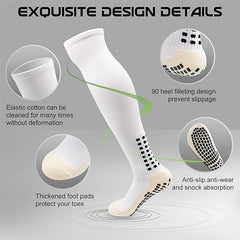 4 Pairs Non-slip Football Socks With Grip Pads Knee Soccer Socks