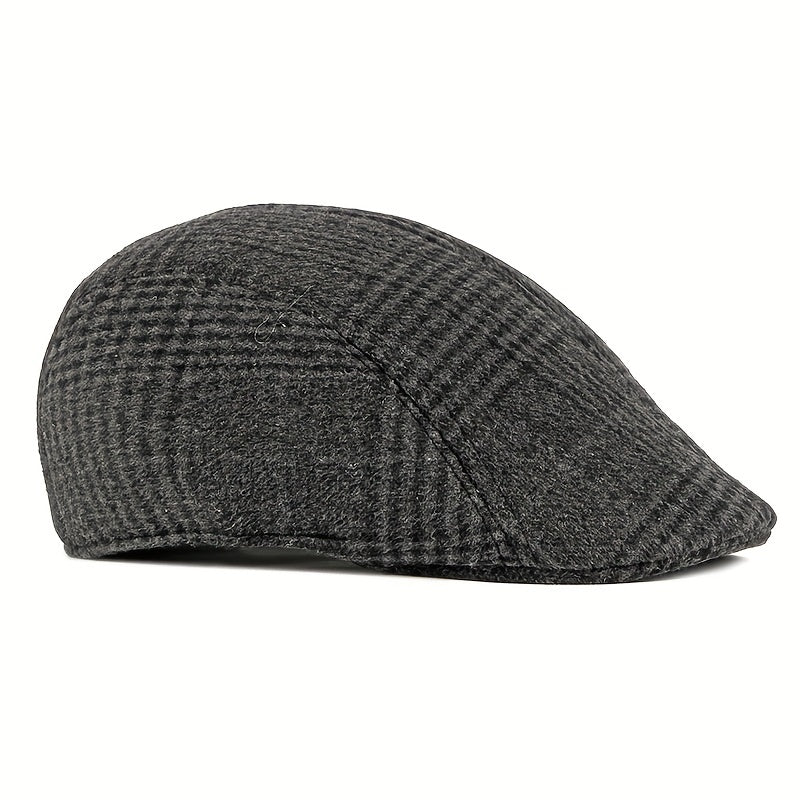 Men's Classic Newsboy Hat Vintage Flat Cap Ivy Cabbie Driving Hat Winter Warm