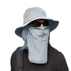 Quick Dry Boonie Men Hat with Face Mask Sun Protection Cap for Fishing