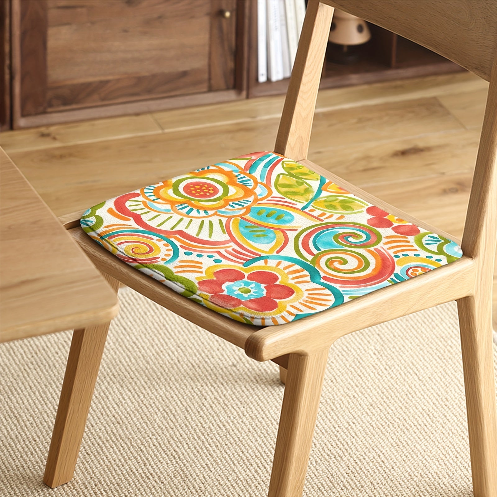 Floral Printed Chair Cushion Memory Foam - Office Chairs