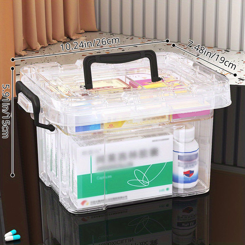 Clear Portable Storage Case Large Capacity Medicine Storage Box