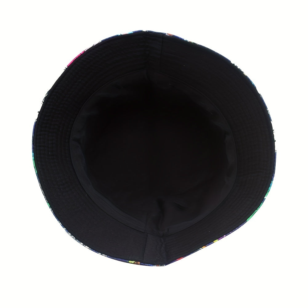 Skull Mushroom Print Bucket Hat Men's And Women's Outdoor Sunshade Hat