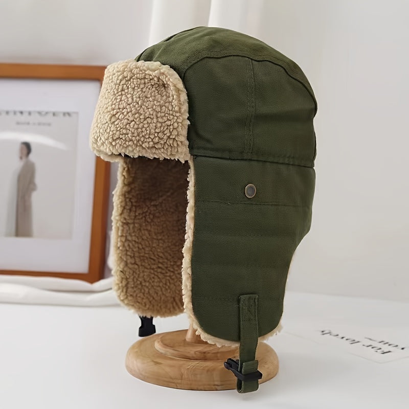 Winter Cycling Skiing Hat Warm Trapper Hat With Earflaps