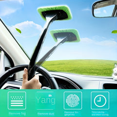 Car Front Glass Defogging Cleaning Brush Car Glass Wipe Scraping Water Artifact