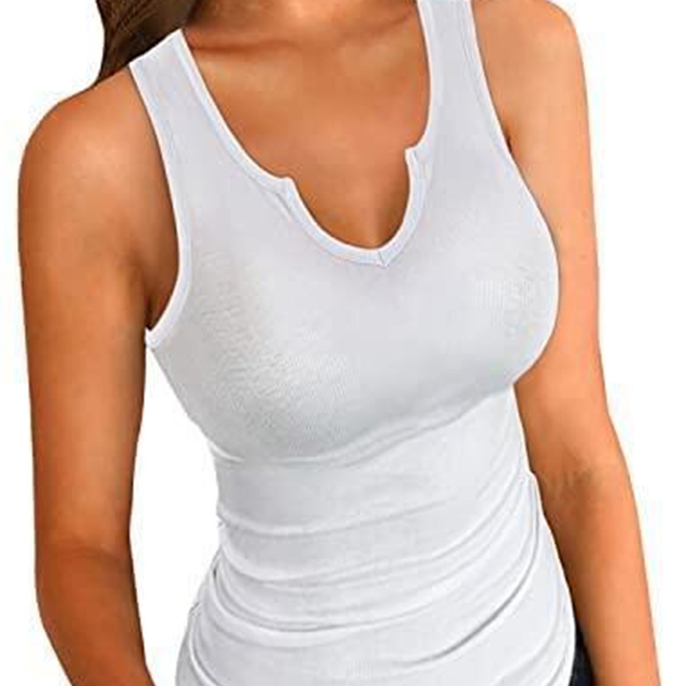 Split Crew Neck Tank Top for Women