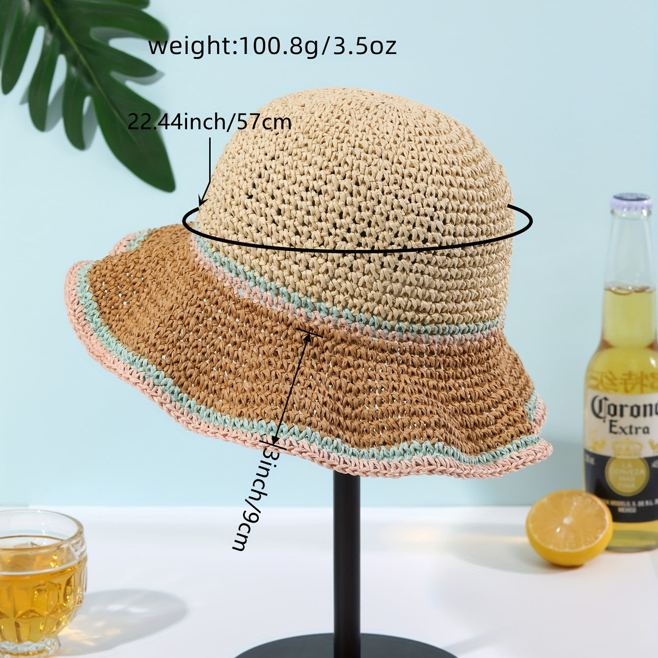 Pink Crochet Bucket Hat Ruffles Sunscreen Basin Hat Casual Straw Hats Women