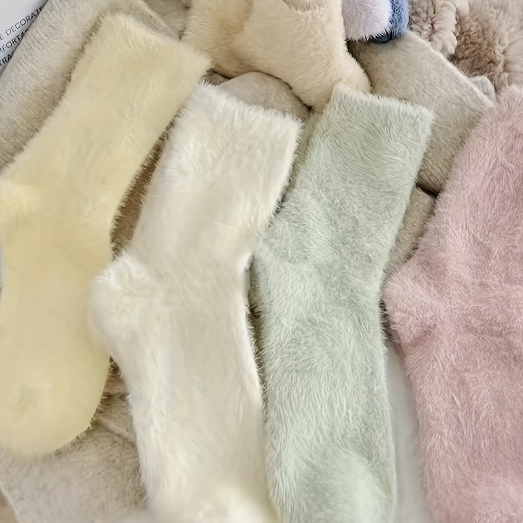 4 Pairs Thickened Warm Mid Calf Socks for Women and Men