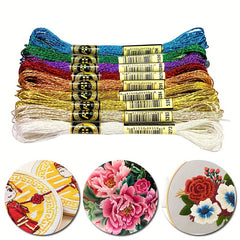DIY Cross Stitch Golden Silvery Wire Metal 8M 12 Strands