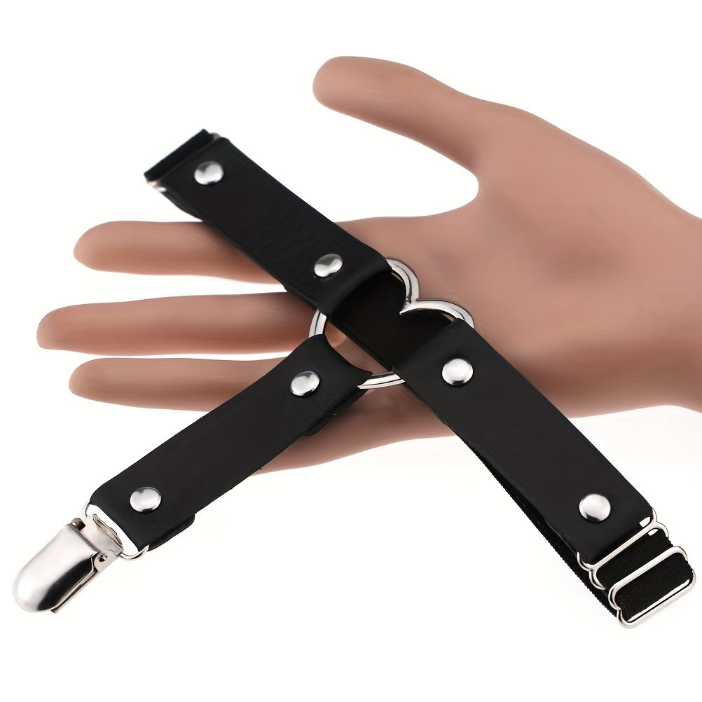 Heart Ring Linked Leg Ring Belt Single Leg Strappy Loop Belt