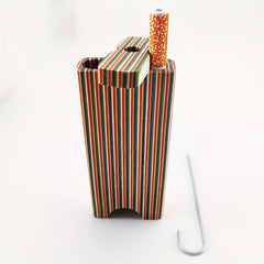 Colorful Wood Dugout Cigarette Case Set With Metal Tube