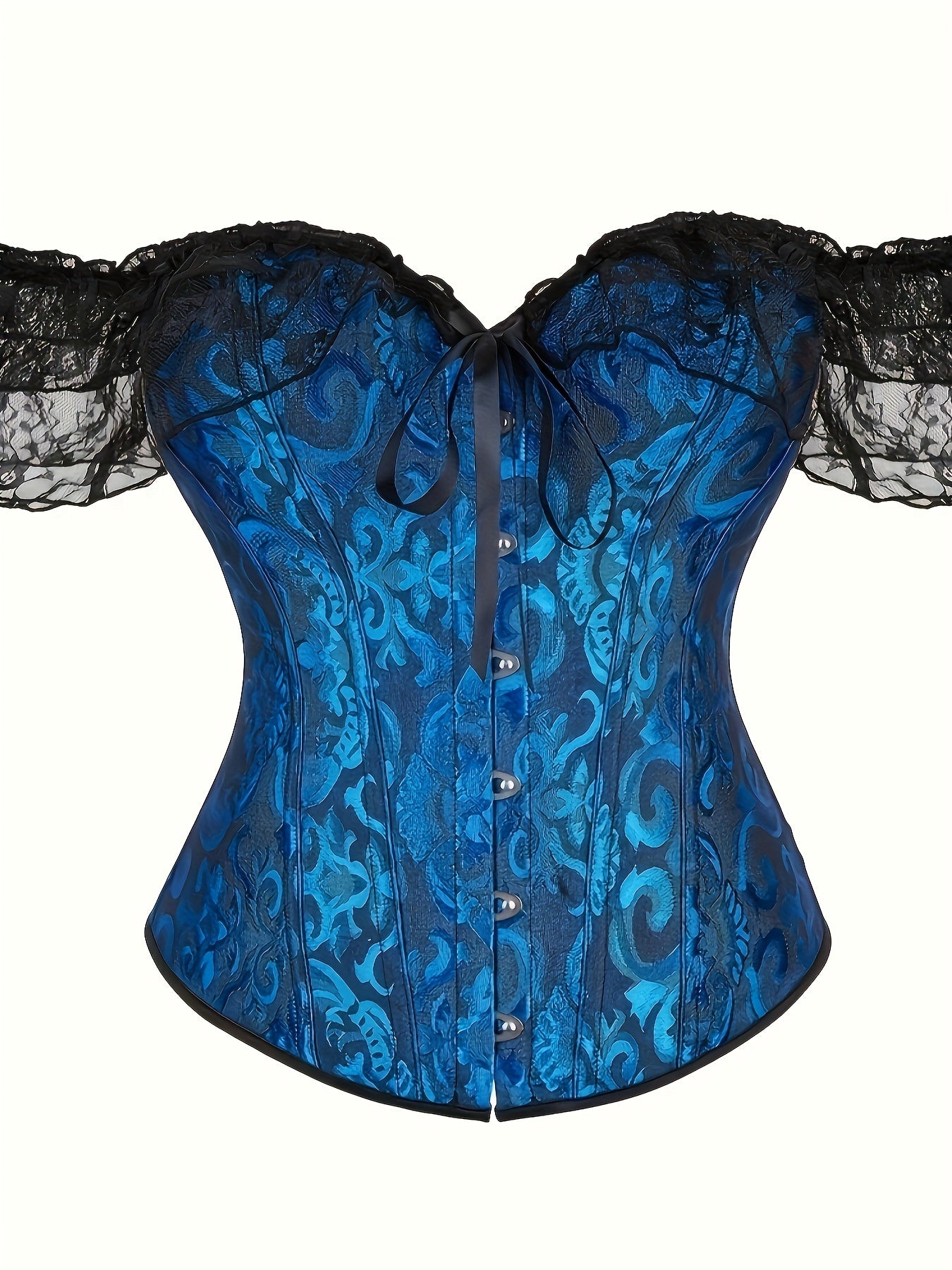 Lace Stitching Corset Bustier Tummy Control Jacquard Body Shaper