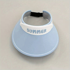 Kids Wide Brim Embroidered Sun Hat w/ Sunglasses for Summer
