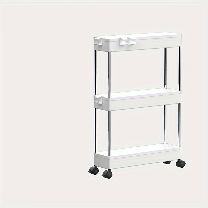 Floor Mounted Mobile Small Cart with 3-4 Layer Shelf