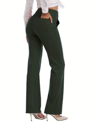 High Waist Flared Trousers Sports Fitness Yoga Running Trousers