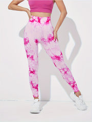 Tie Dye High Waist Yoga Pants High Stretch Running Fitness Workout Leggings