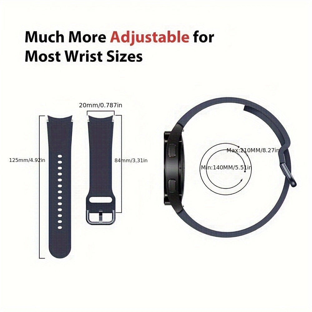 Silicone Strap for Galaxy Watch 5 4 6 44mm 40mm 4 Classic 46mm 42mm