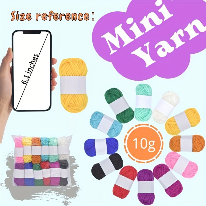 12pcs 10g Mini Acrylic Yarn Cotton Crochet Knitting Wool Yarn Soft DIY Craft