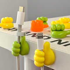 10pcs Self Adhesive Wall Hooks for Home Decor & Cable Organizer